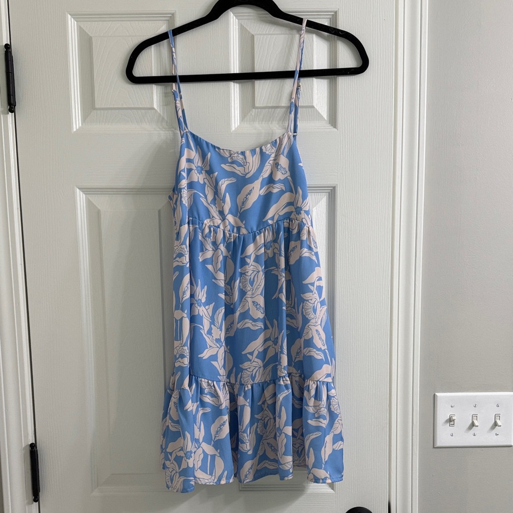 Blue and White Floral Dress